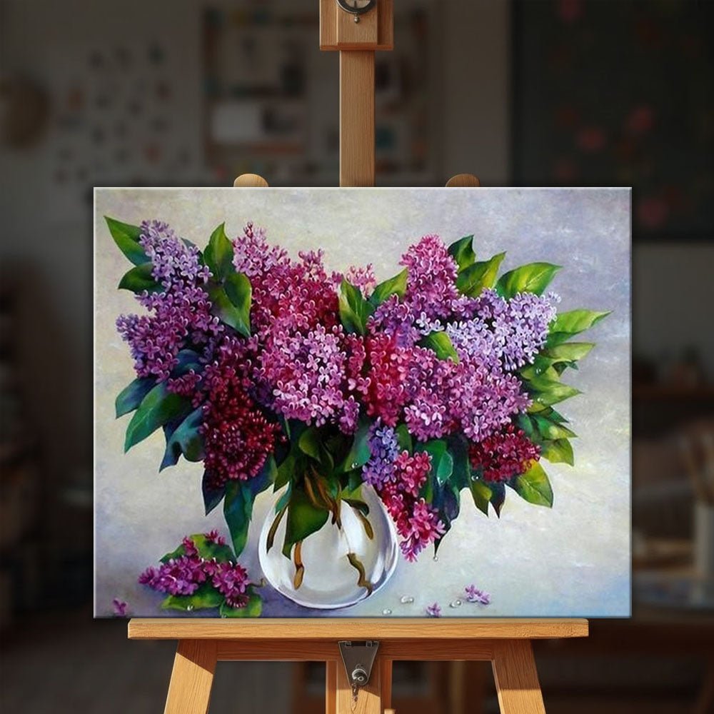 Purple Flowers paint by numbers kit