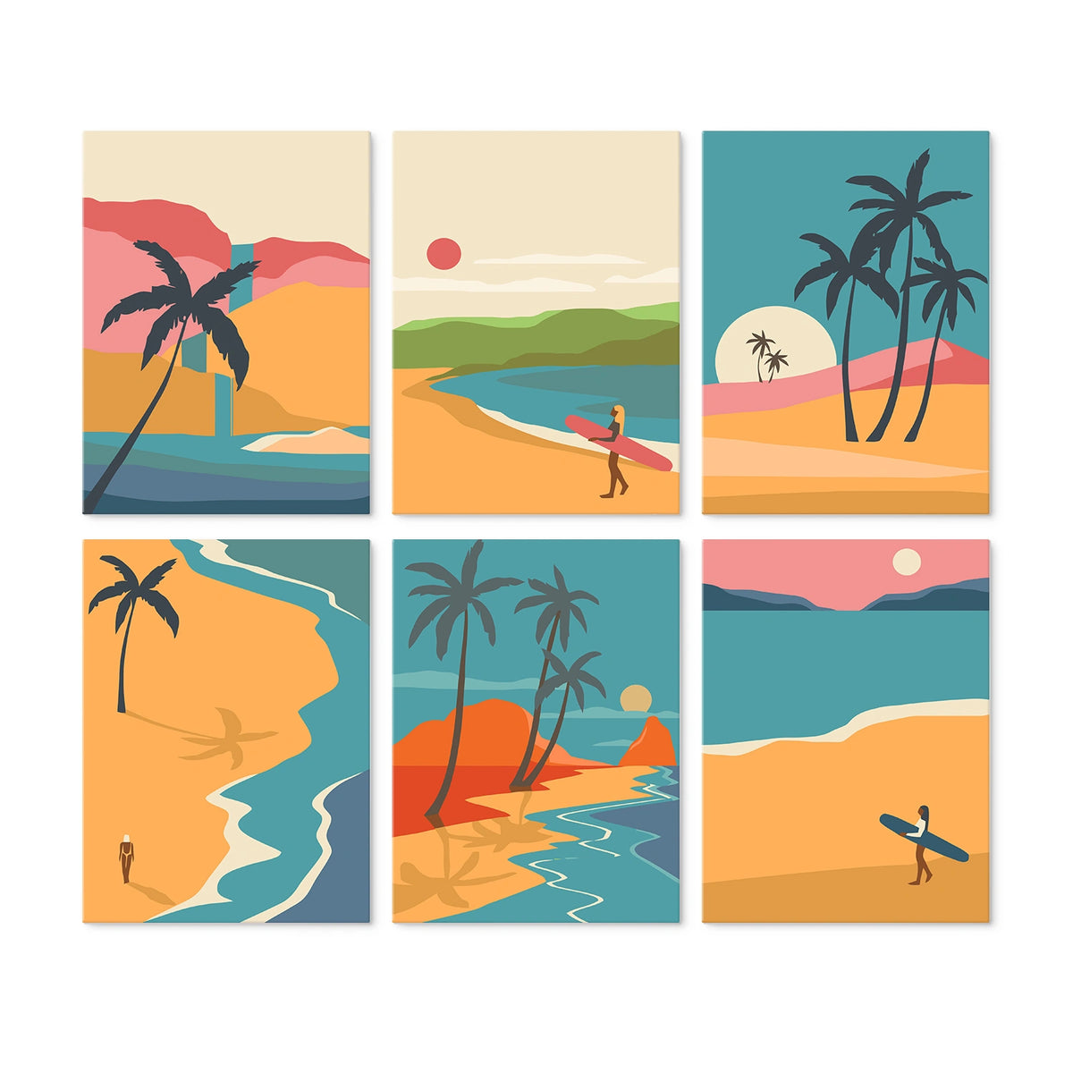 Surfside Sunset - Mini Paint by Numbers (6 Pieces)