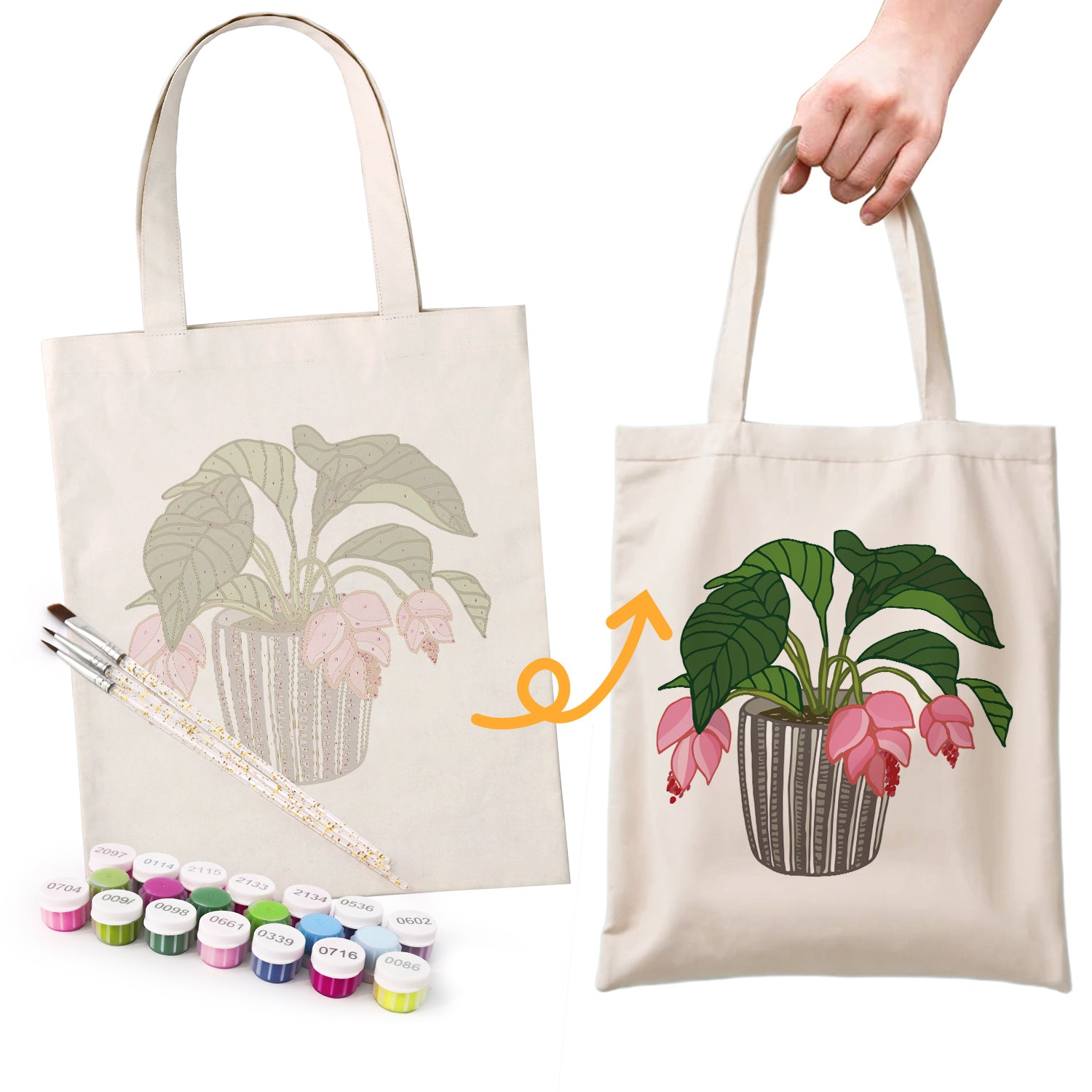 Blush Bloom Carry Bag paint by numbers kit