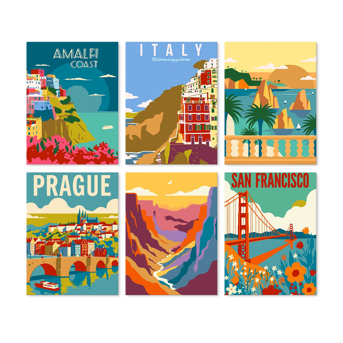 Dream Destinations - Mini Paint by Numbers (6 Pieces)