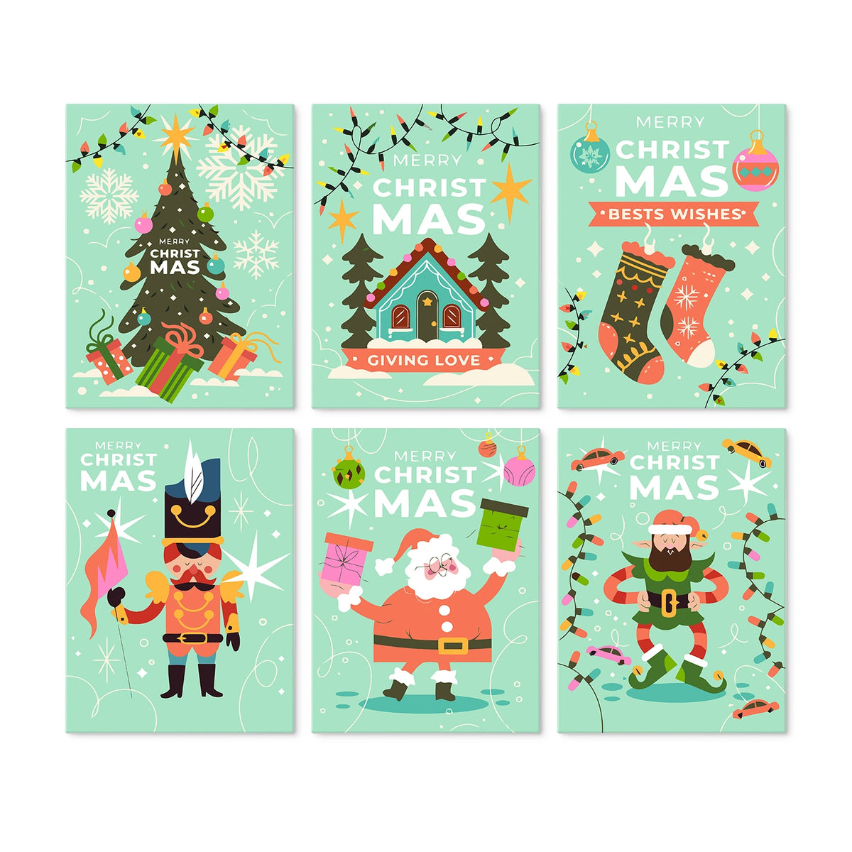 Christmas Cheer - Mini Paint by Numbers (6 Pieces)