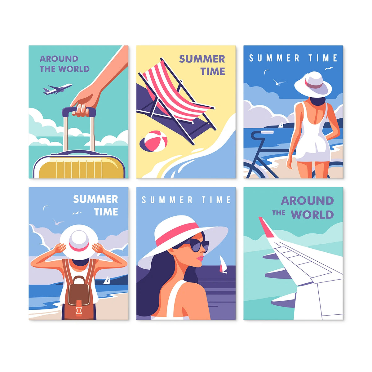 Summer Escape - Mini Paint by Numbers (6 Pieces)