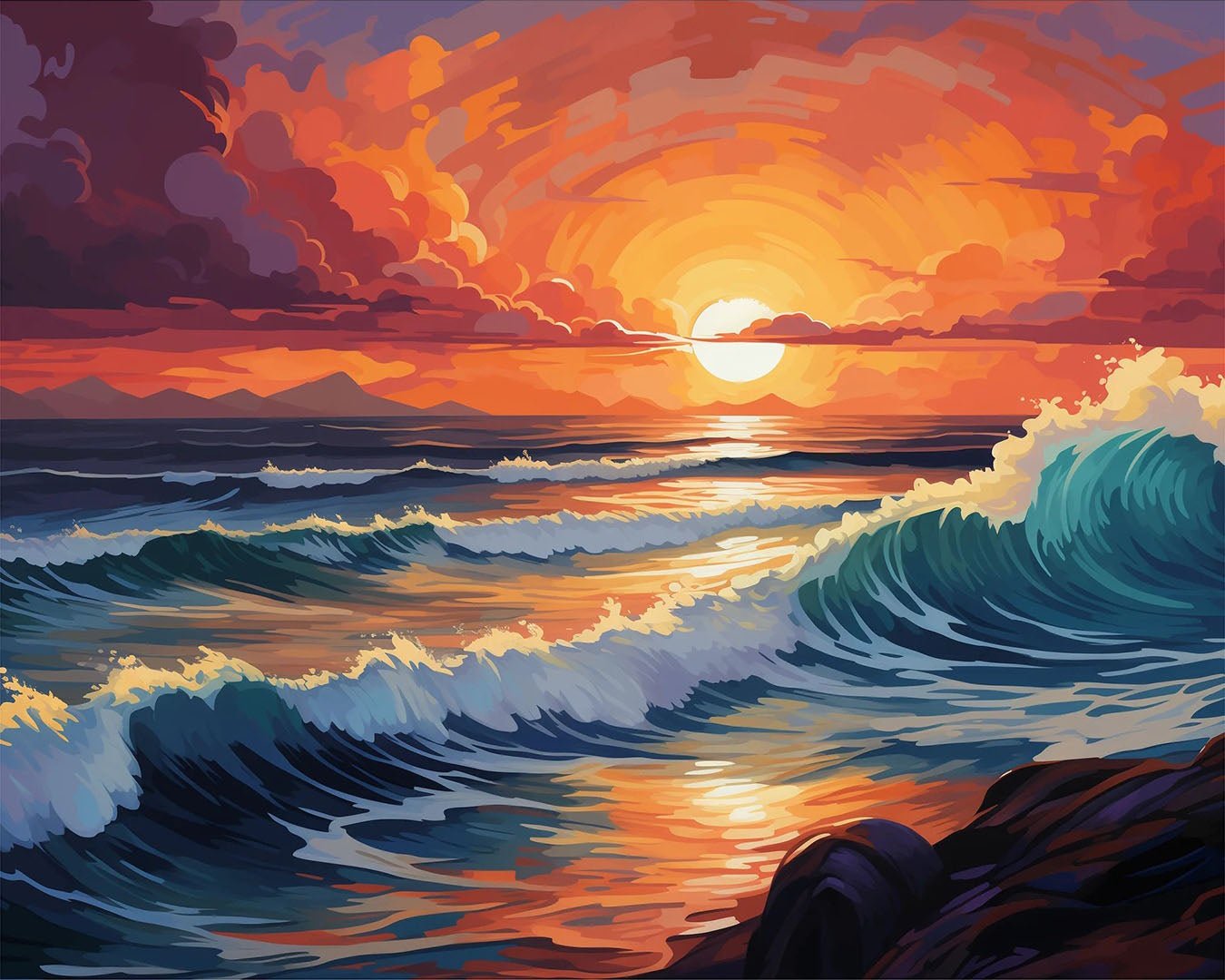 Sunset Swells paint by numbers kit