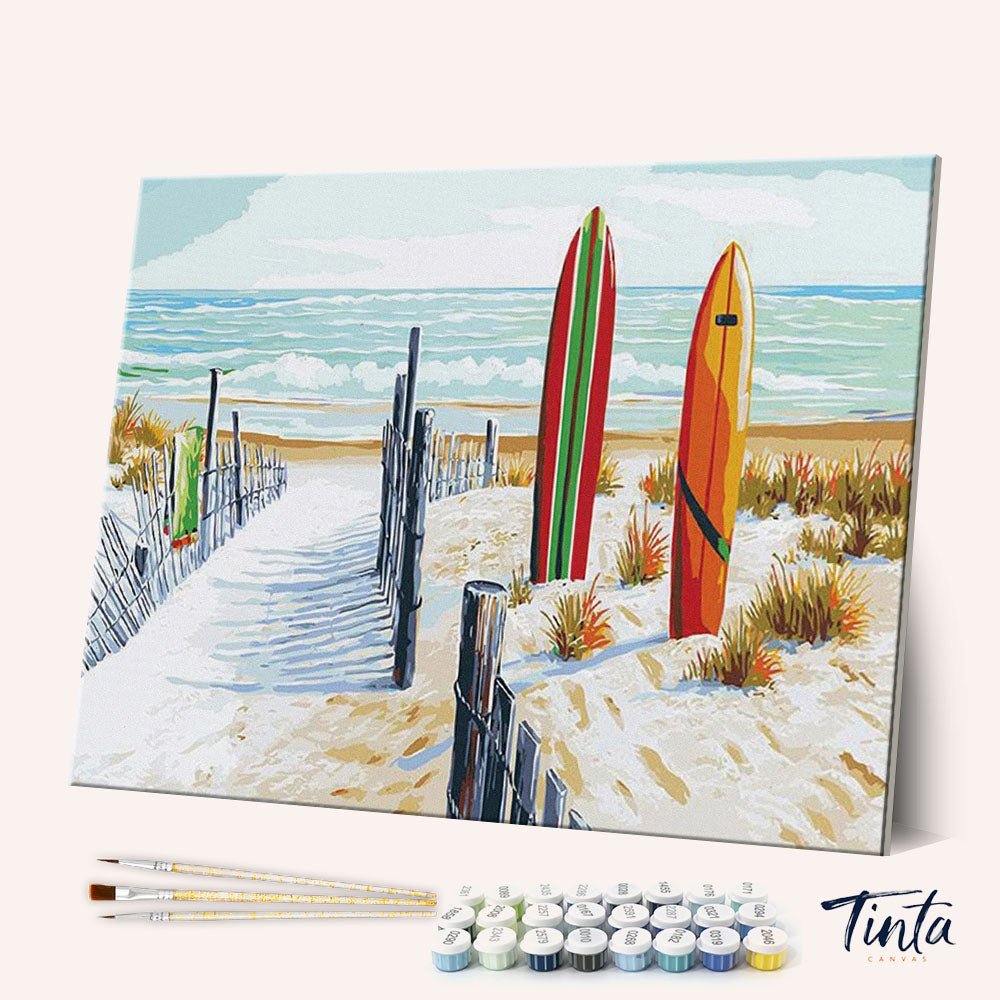 Surfboards Beach paint by numbers kit