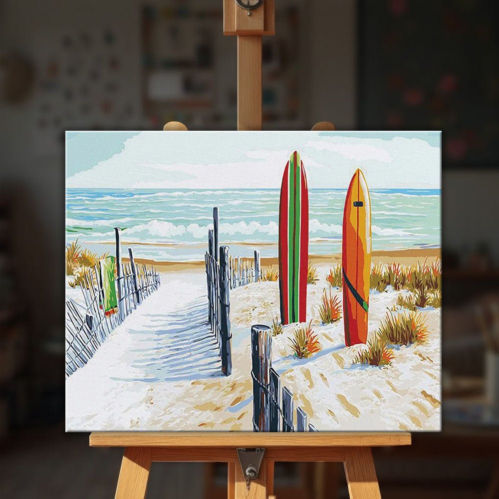 Surfboards Beach paint by numbers kit