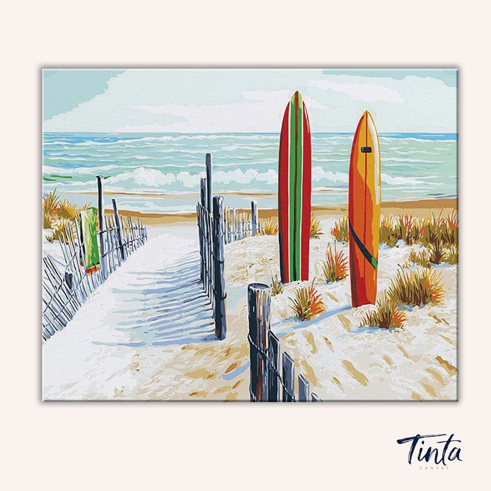 Surfboards Beach paint by numbers kit