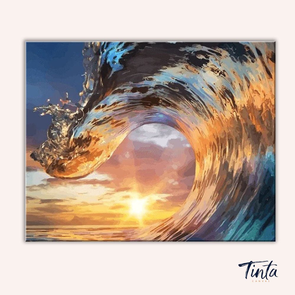 Twilight Sunset Waves paint by numbers kit
