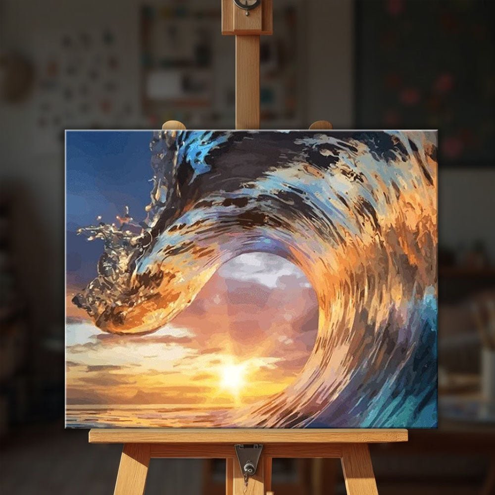 Twilight Sunset Waves paint by numbers kit