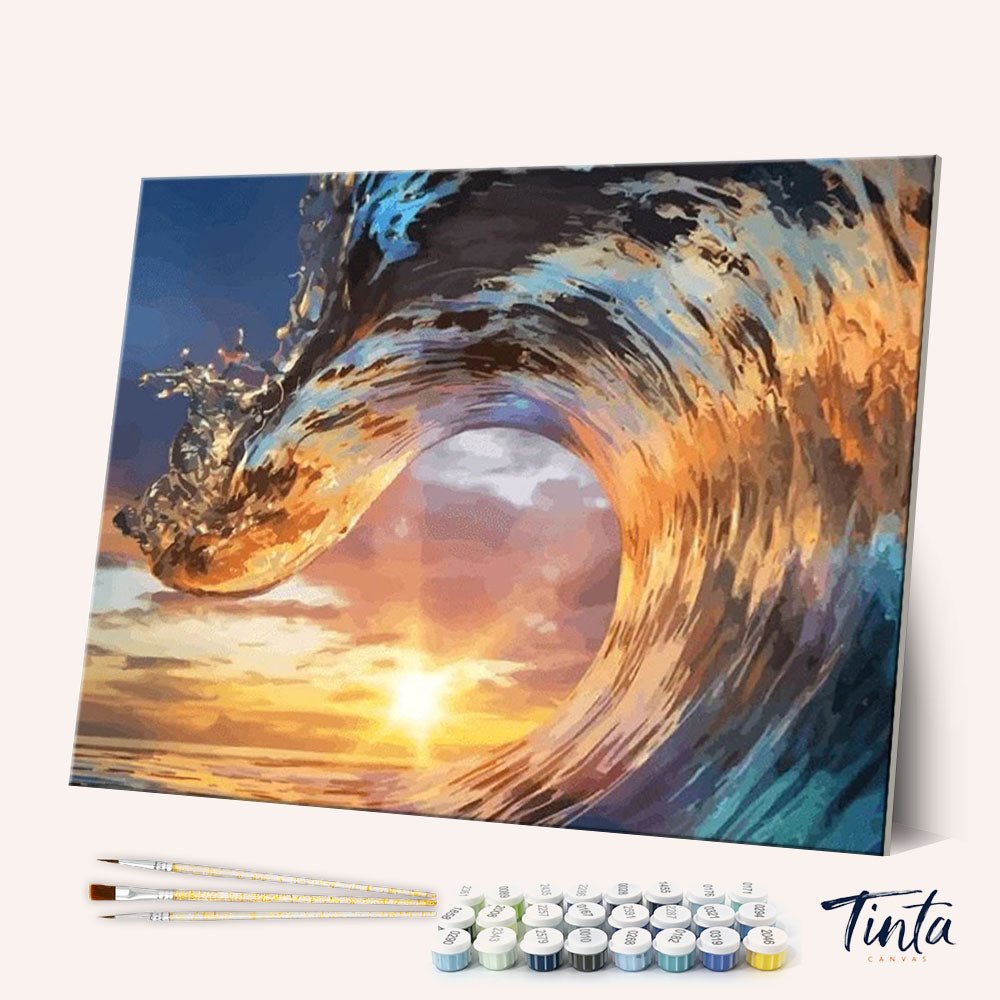 Twilight Sunset Waves paint by numbers kit