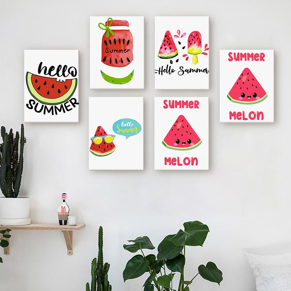 Hello Summer Melon - Mini Paint by Numbers Kit (6 Pieces) paint by numbers kit