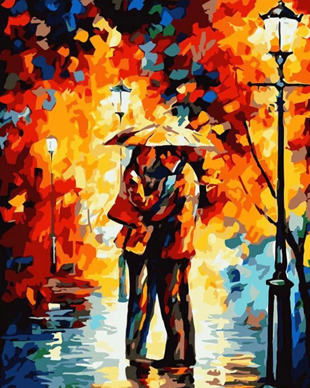 Lovers in the Rain paint by numbers kit
