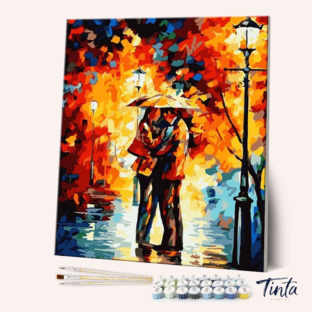 Lovers in the Rain paint by numbers kit