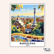 Barcelona - Travel Poster paint by numbers kit
