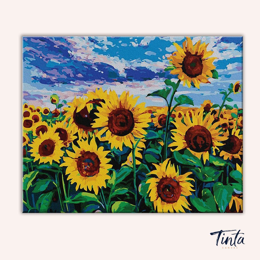 Sunflower field paint by numbers kit