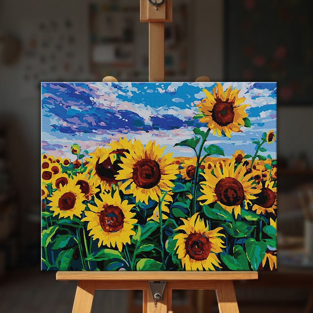 Sunflower field paint by numbers kit