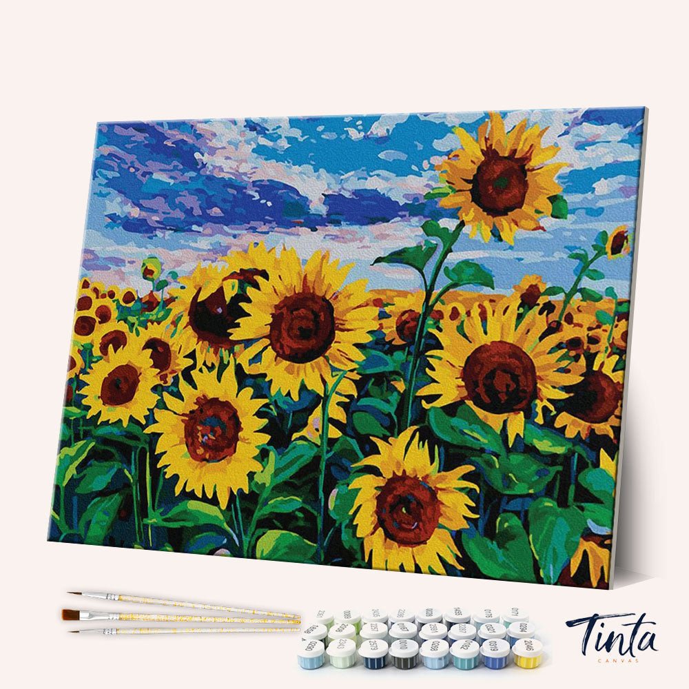 Sunflower field paint by numbers kit