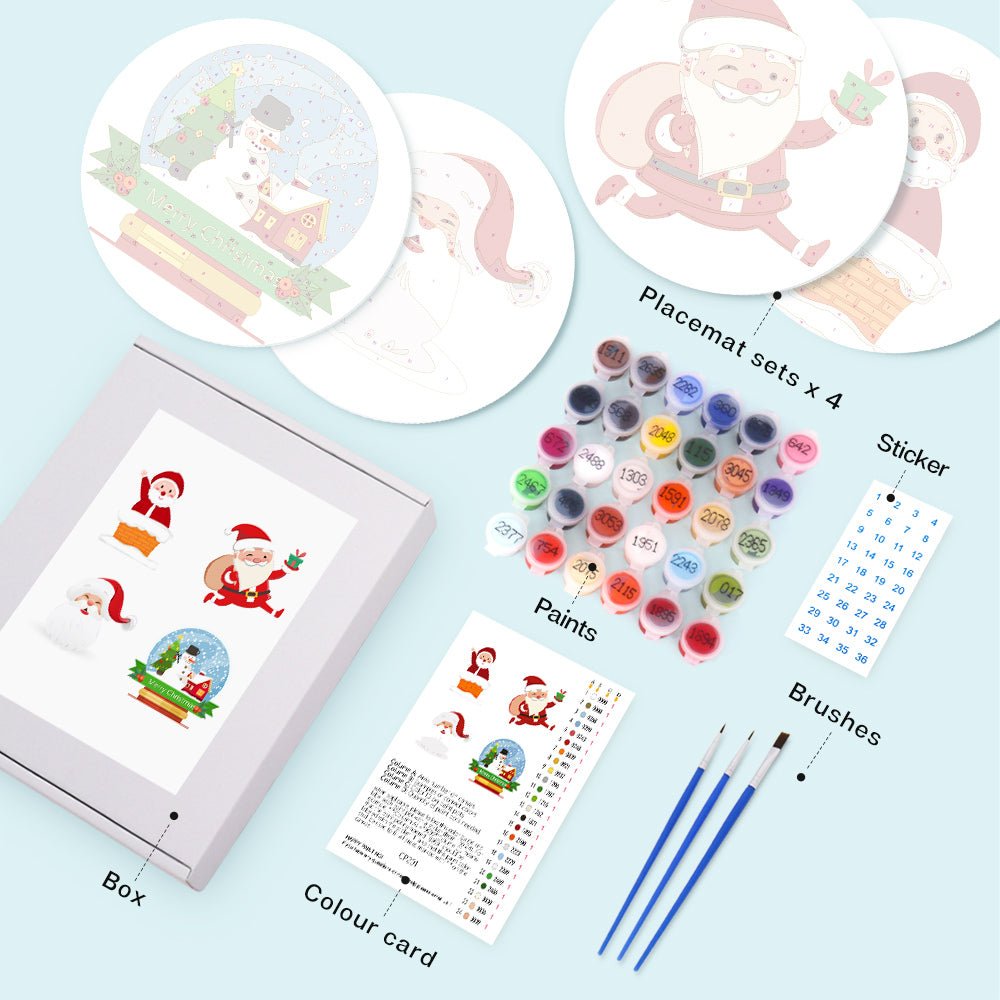 Santa’s Merry Moments (4 Pieces) paint by numbers kit