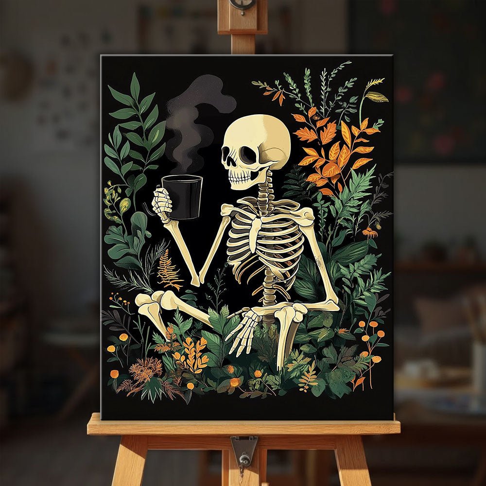 Sipping Skeleton paint by numbers kit