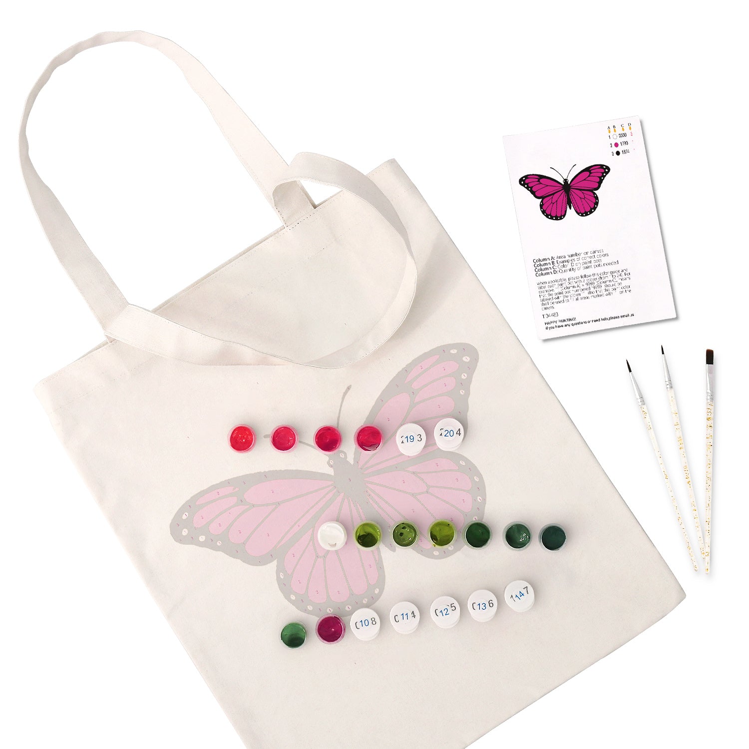 Blush Butterfly Carry Bag paint by numbers kit