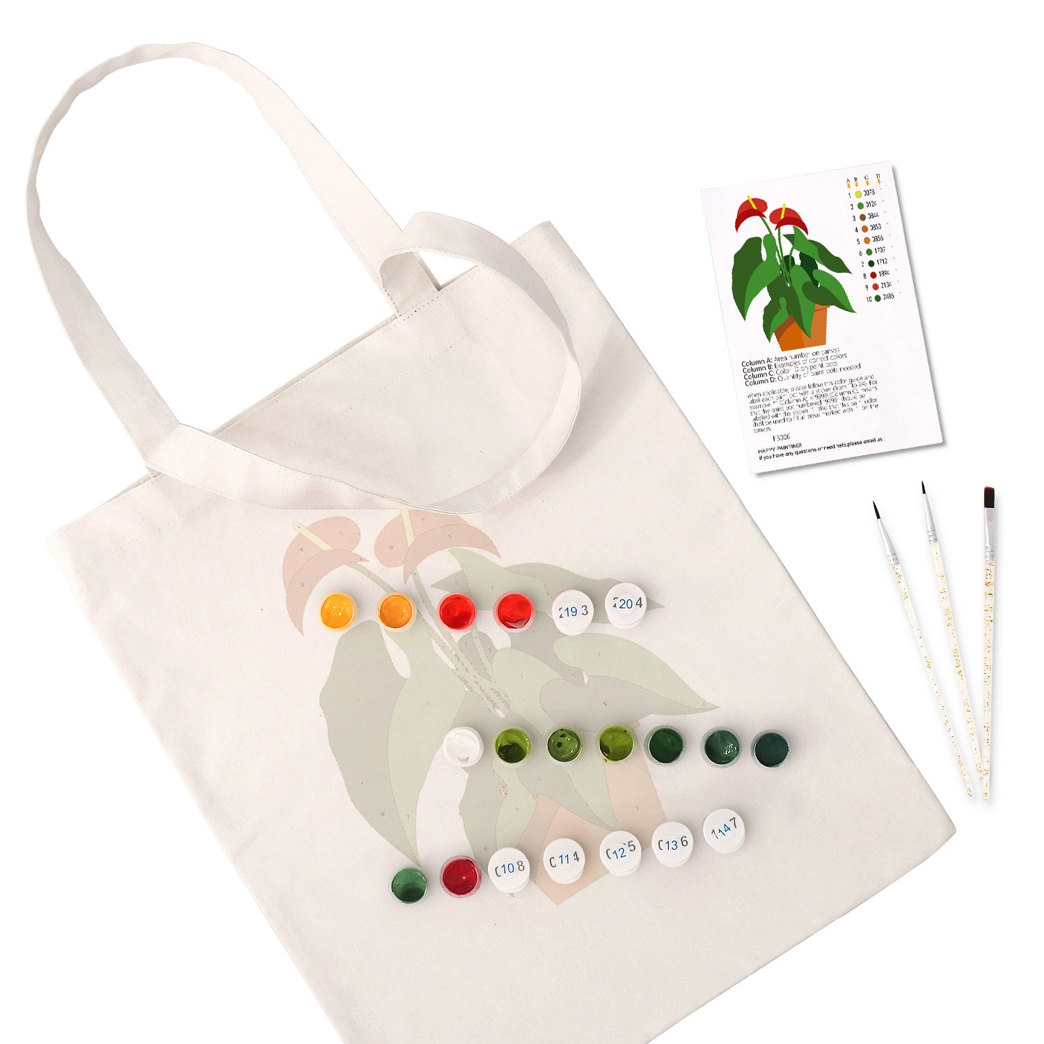 Anthurium Plant Carry Bag paint by numbers kit