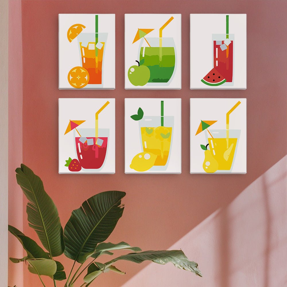 Fresh Juice Moments - Mini Paint by Numbers Kit (6 Pieces) paint by numbers kit