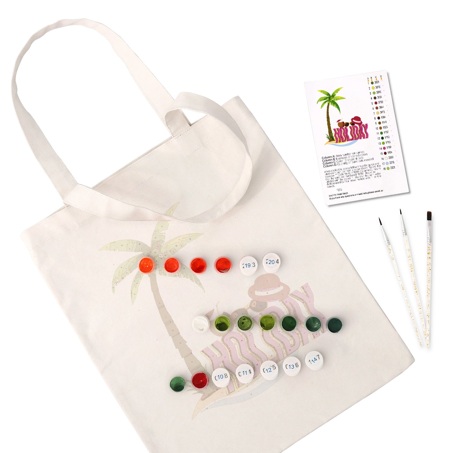 Island Holiday Carry Bag paint by numbers kit