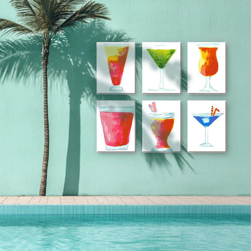 Modern Cocktail Shades - Mini Paint by Numbers Kit (6 Pieces) paint by numbers kit