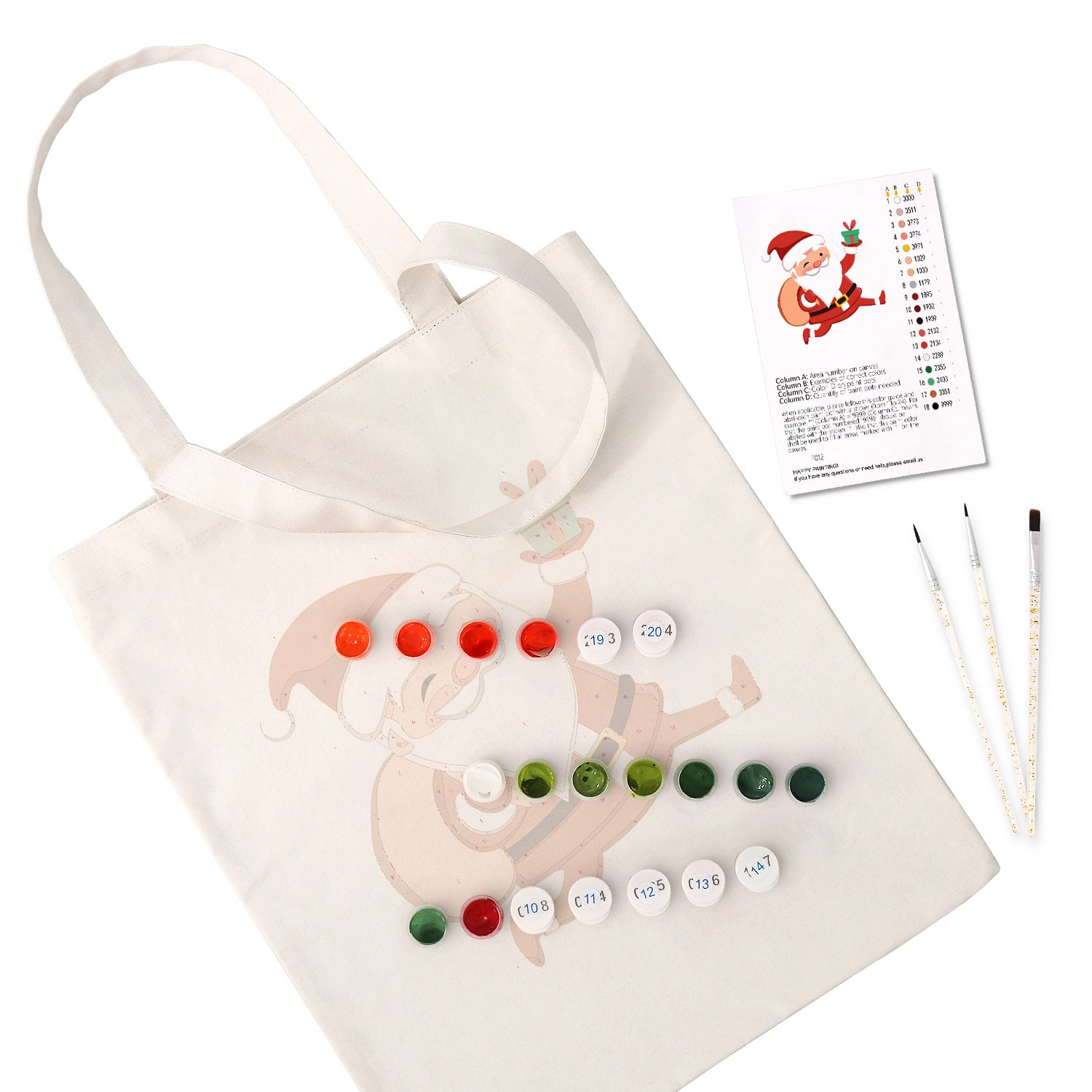 Jolly Santa Carry Bag paint by numbers kit