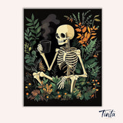 Sipping Skeleton paint by numbers kit