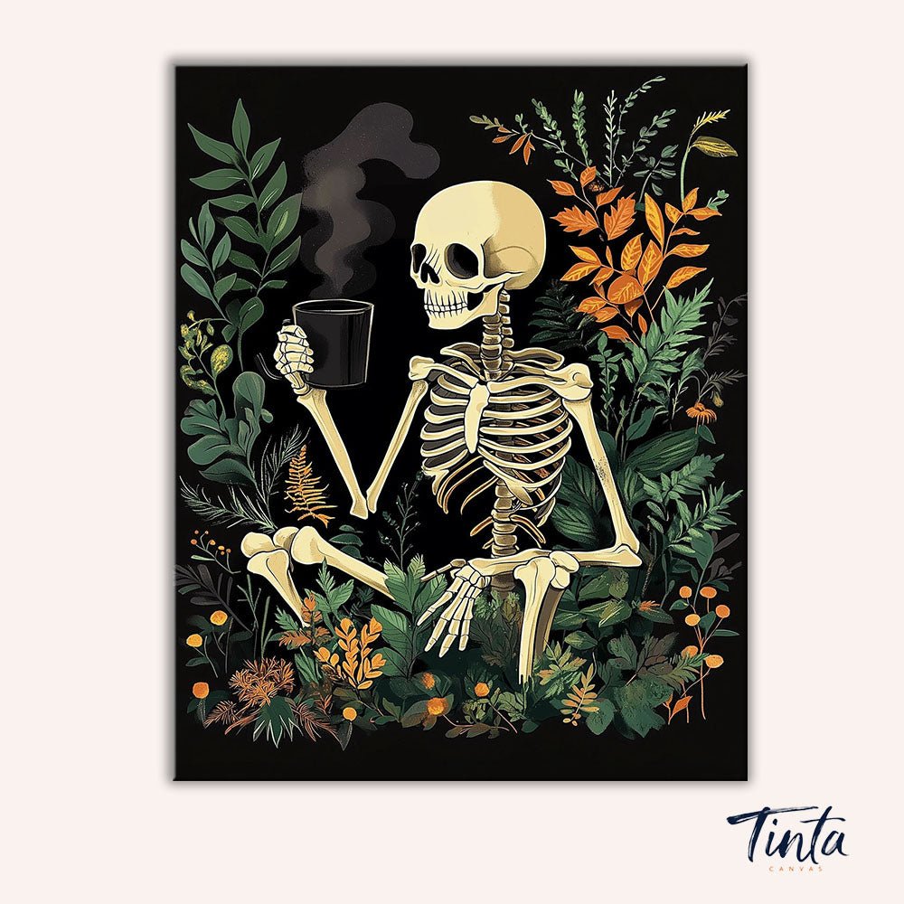 Sipping Skeleton paint by numbers kit