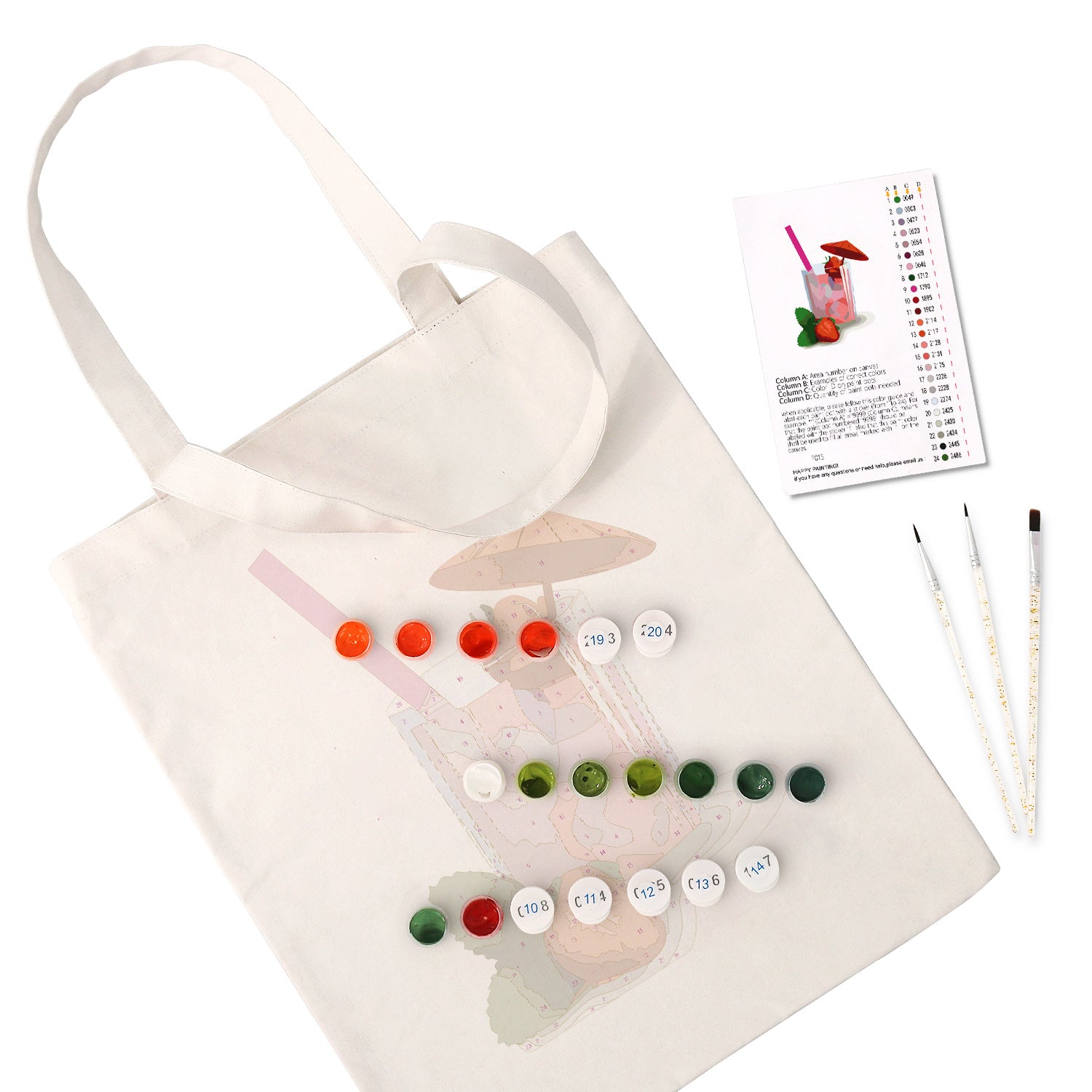 Strawberry Bliss Carry Bag paint by numbers kit