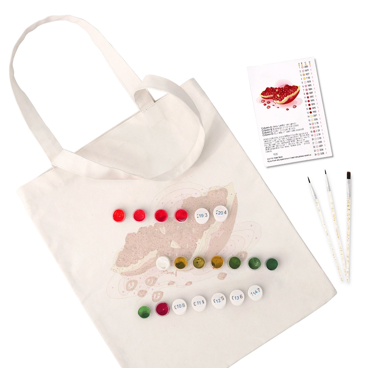 Ruby Pomegranate Carry Bag paint by numbers kit