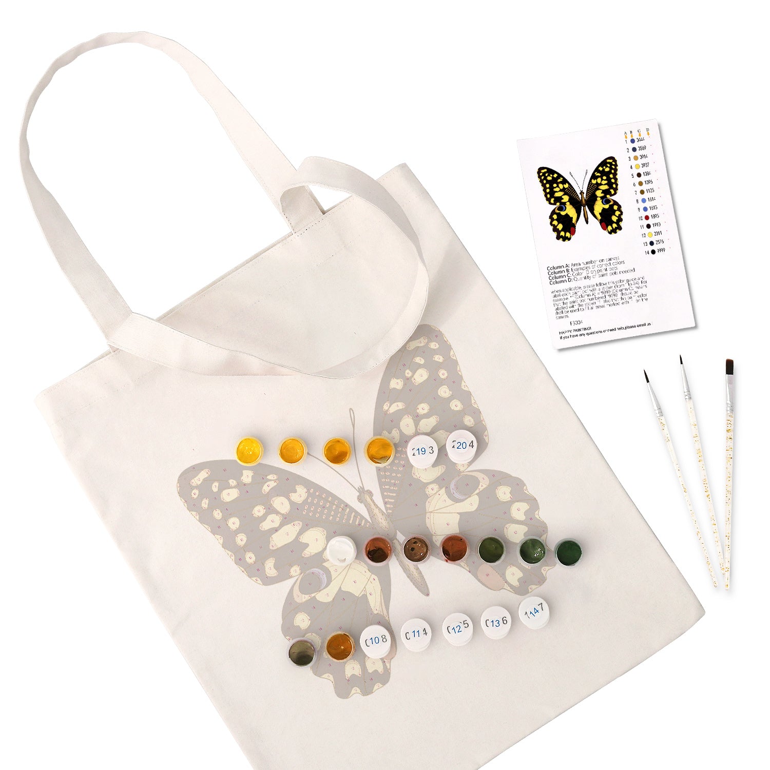 Midnight Butterfly Carry Bag paint by numbers kit