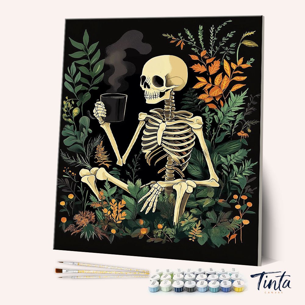 Sipping Skeleton paint by numbers kit