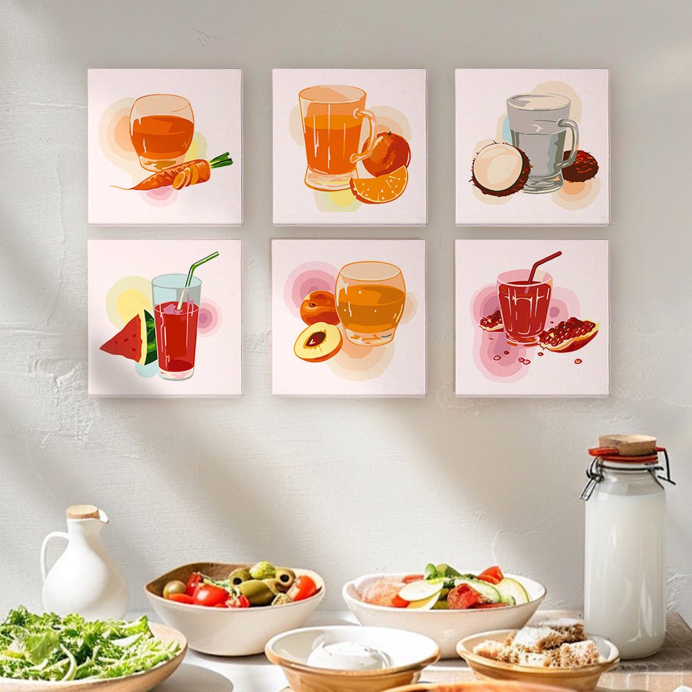 Morning Juice Ritual - Mini Paint by Numbers Kit (6 Pieces) paint by numbers kit