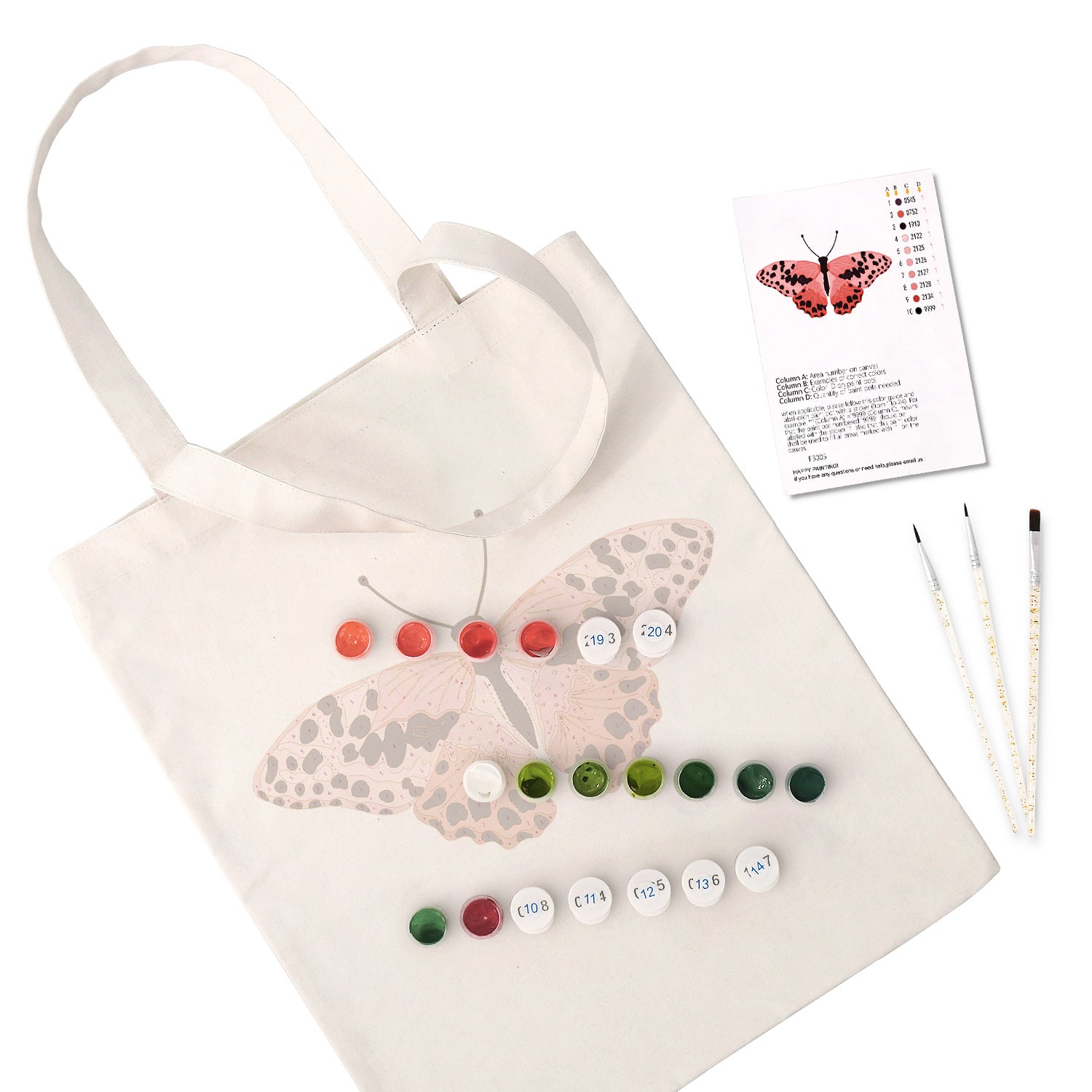 Coral Butterfly Carry Bag paint by numbers kit