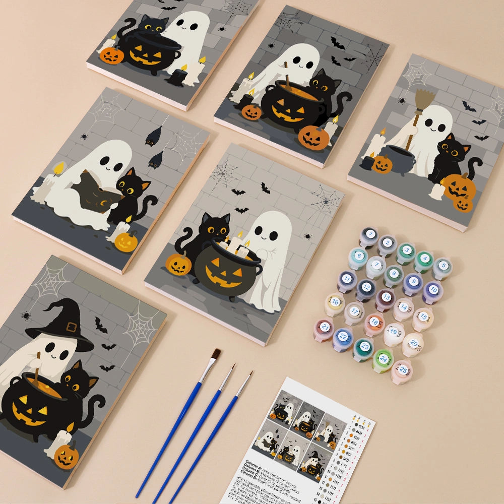 Ghostly Companions - Mini Paint by Numbers (6 Pieces)