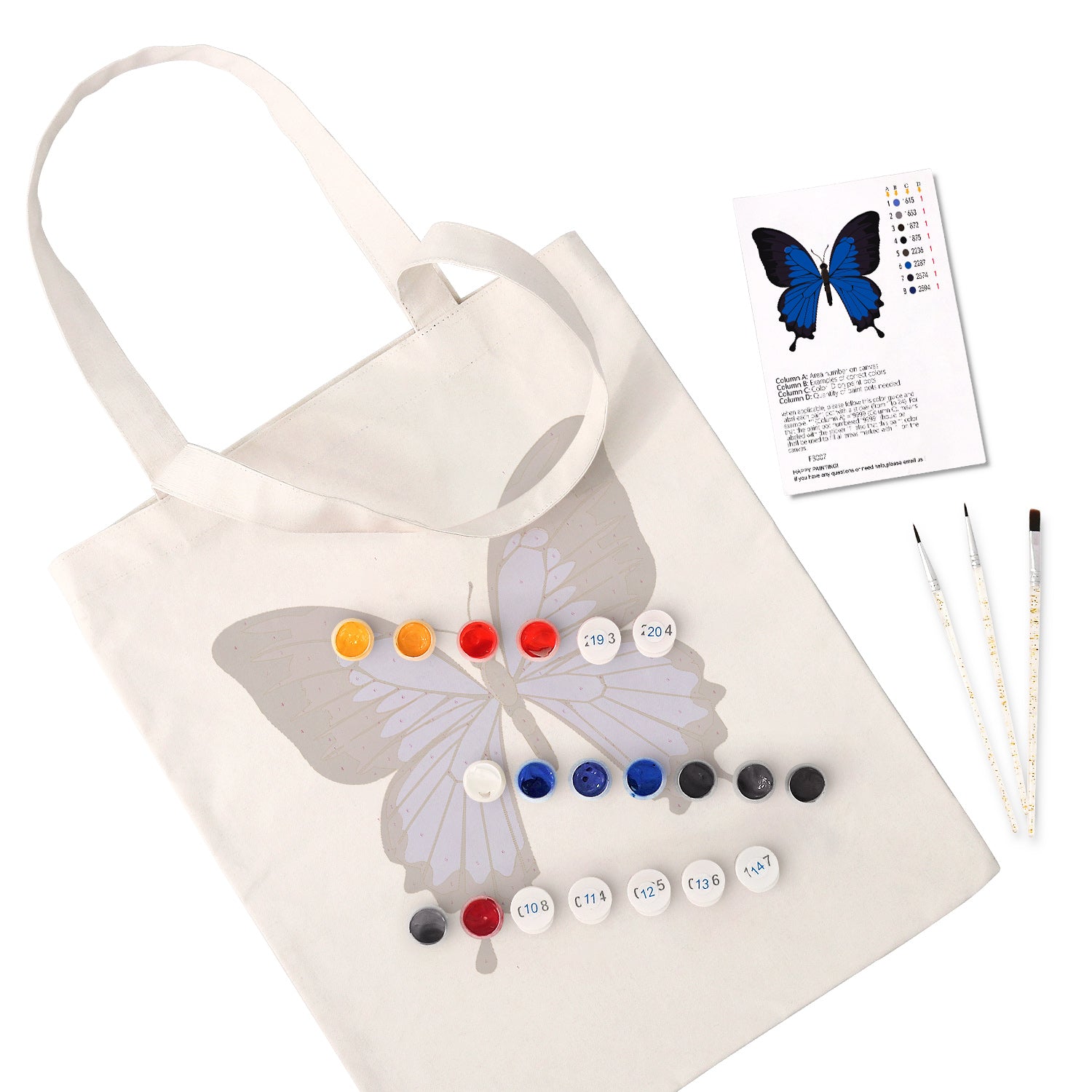 Sapphire Butterfly Carry Bag paint by numbers kit