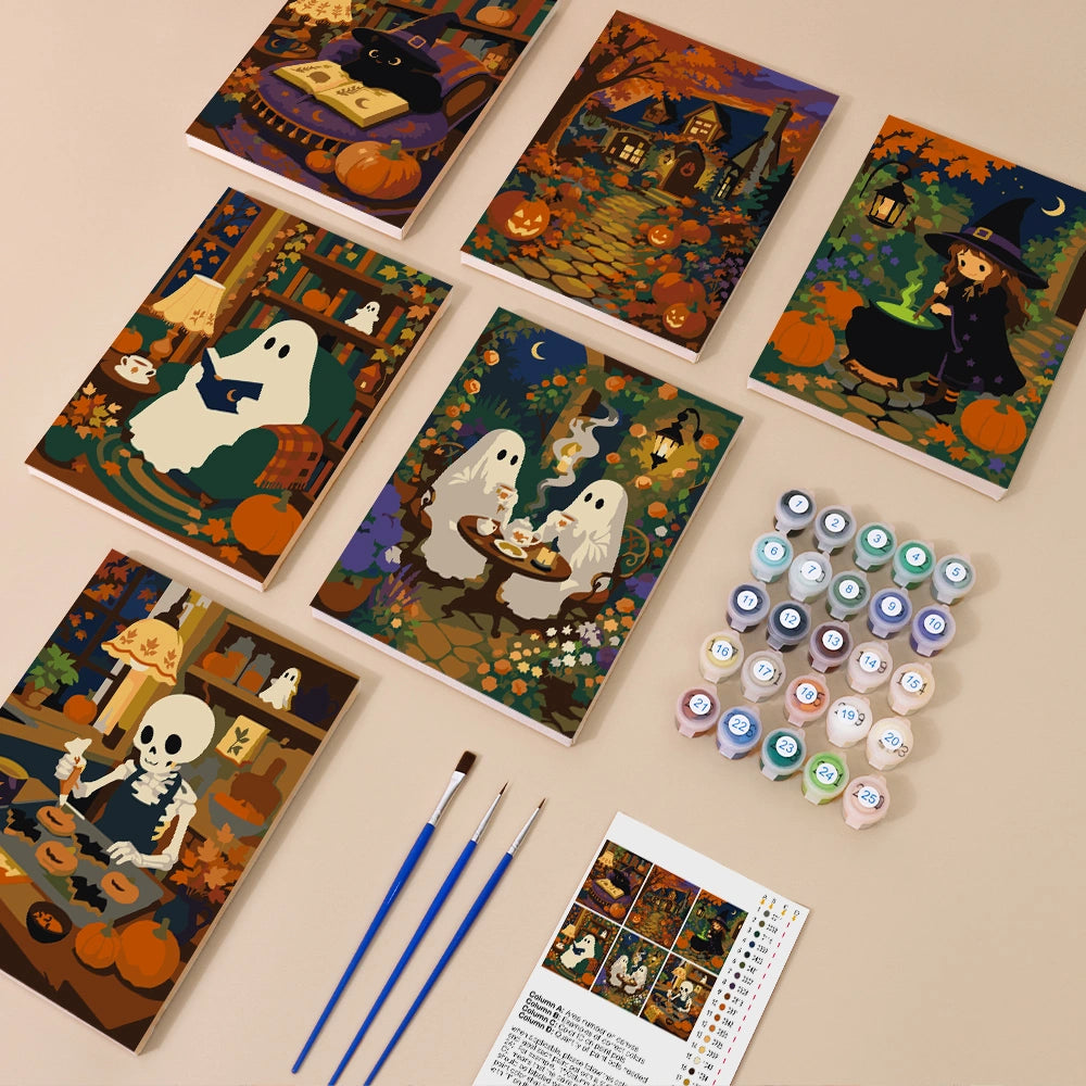 Cozy Witching Hours - Mini Paint by Numbers (6 Pieces)