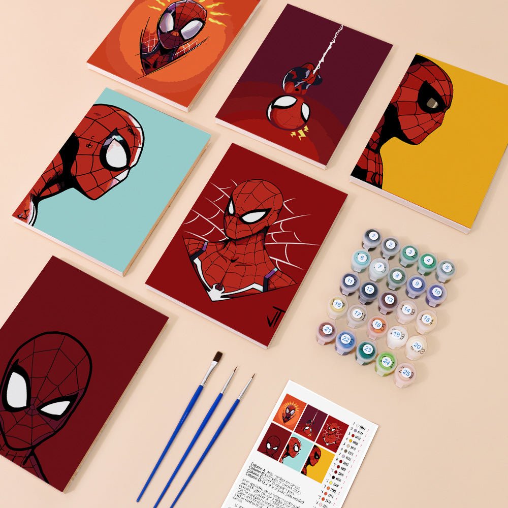 Spider Hero Minis - Mini Paint by Numbers Kit (6 Pieces) paint by numbers kit