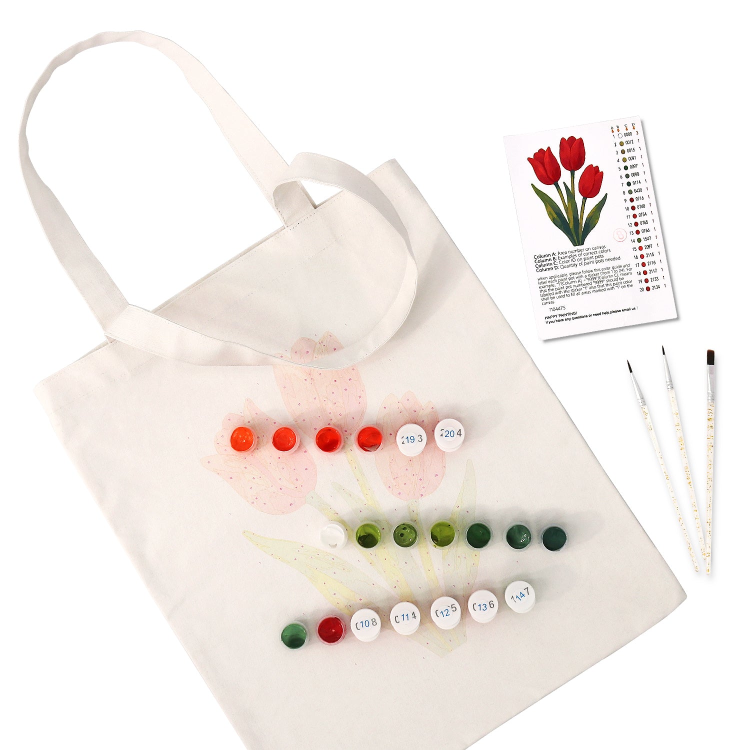 Scarlet Tulip Carry Bag paint by numbers kit