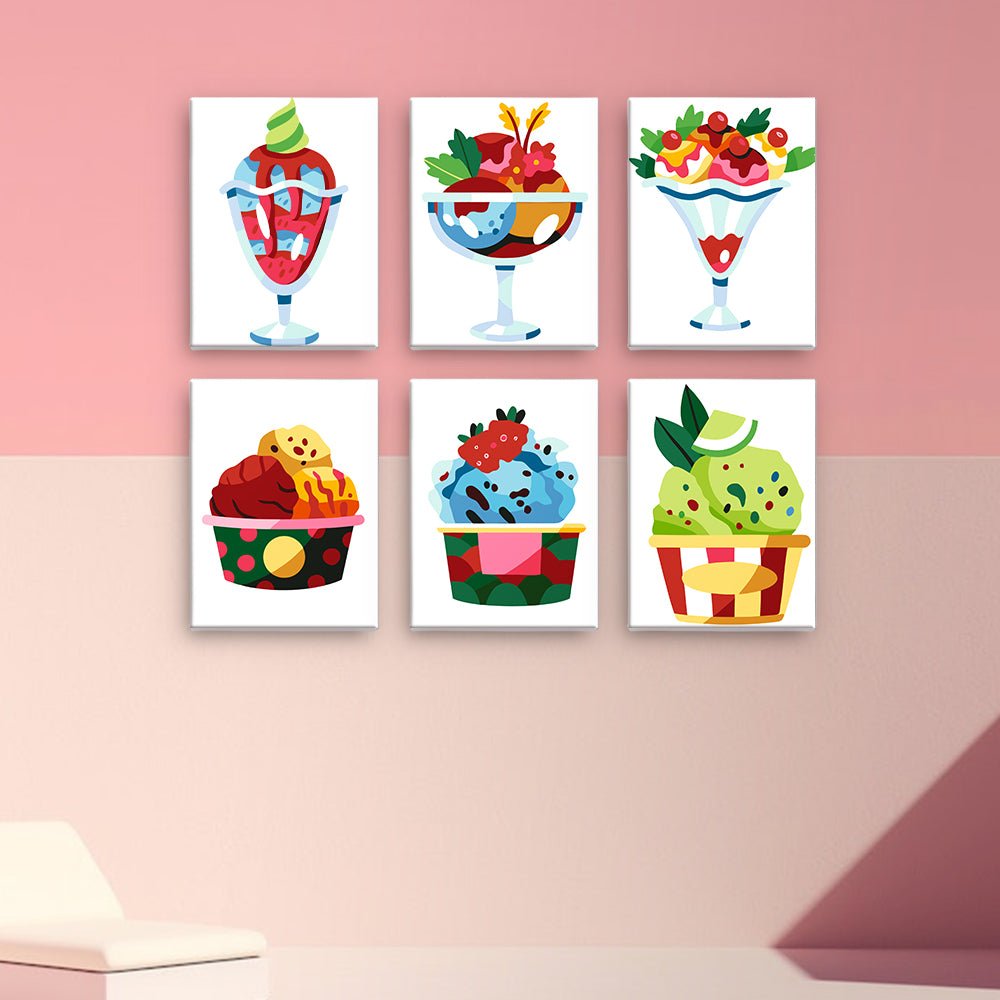 Sweet Treat Moments - Mini Paint by Numbers Kit (6 Pieces) paint by numbers kit