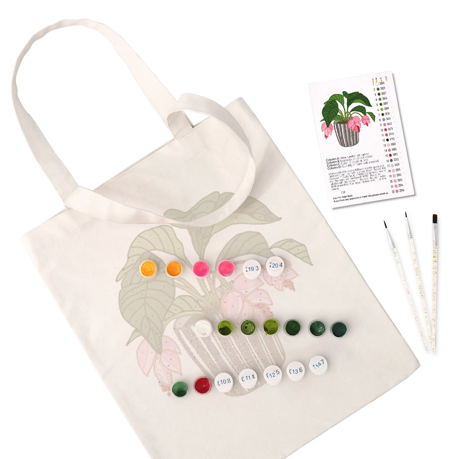 Blush Bloom Carry Bag paint by numbers kit
