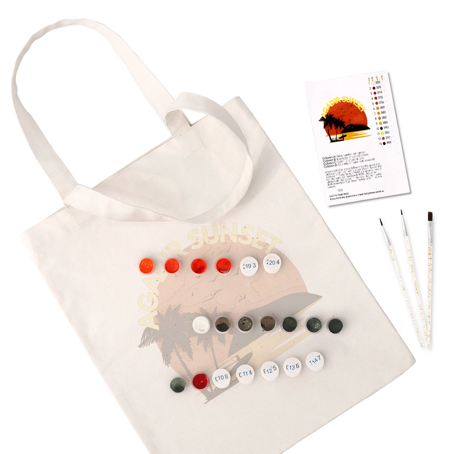 Agadir Sunset Carry Bag paint by numbers kit