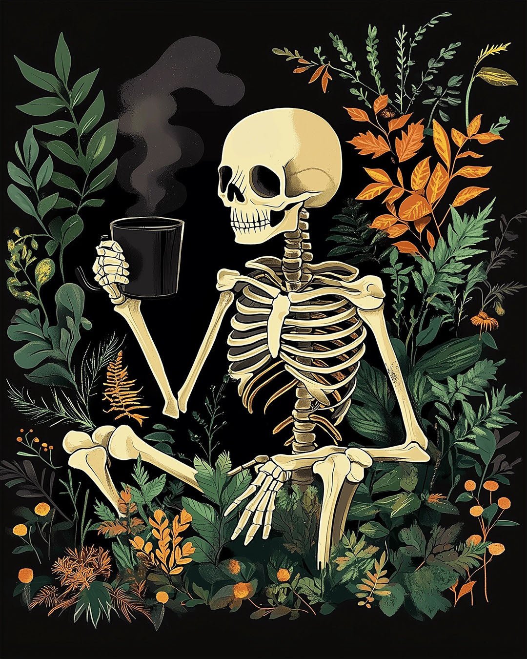 Sipping Skeleton paint by numbers kit