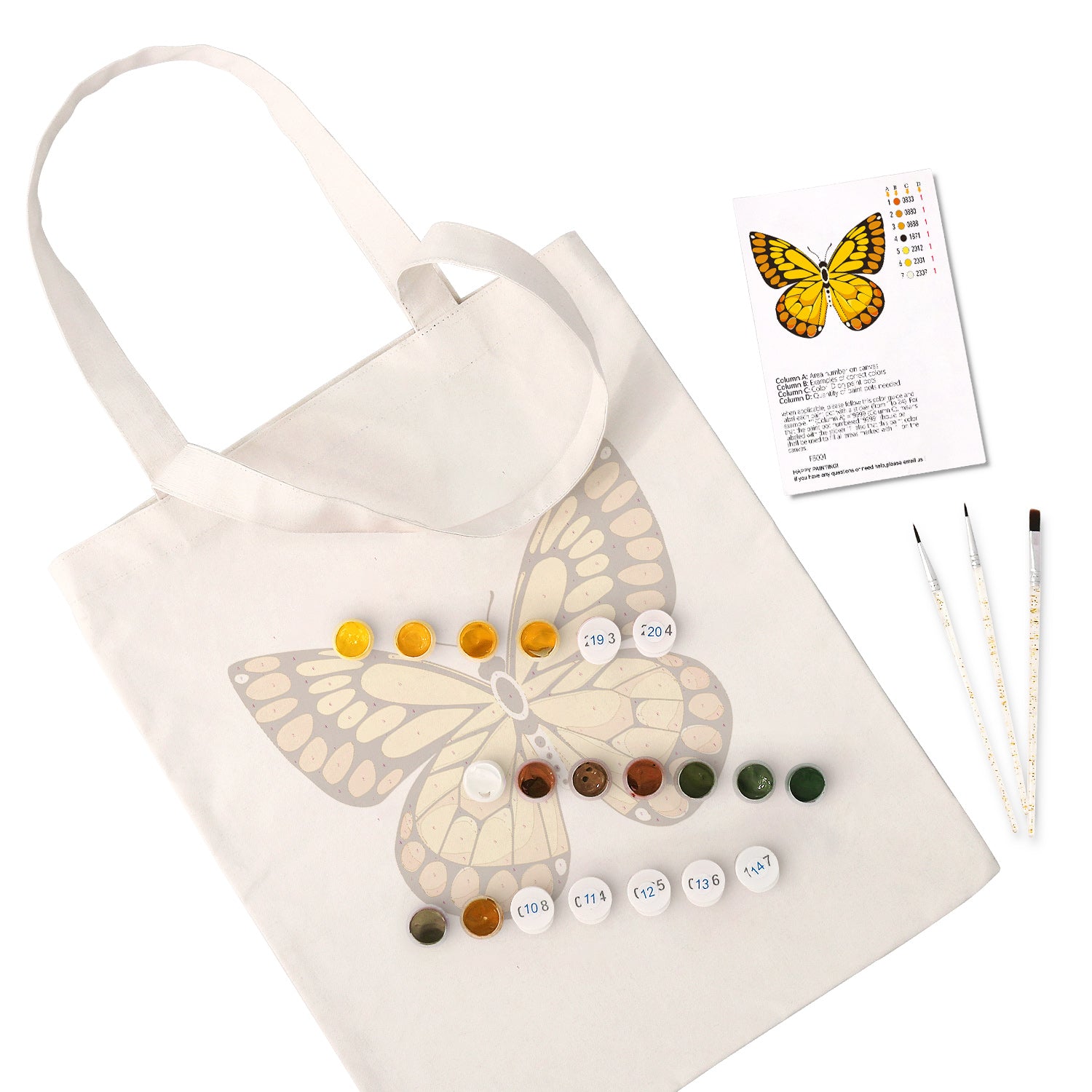 Monarch Butterfly Carry Bag paint by numbers kit