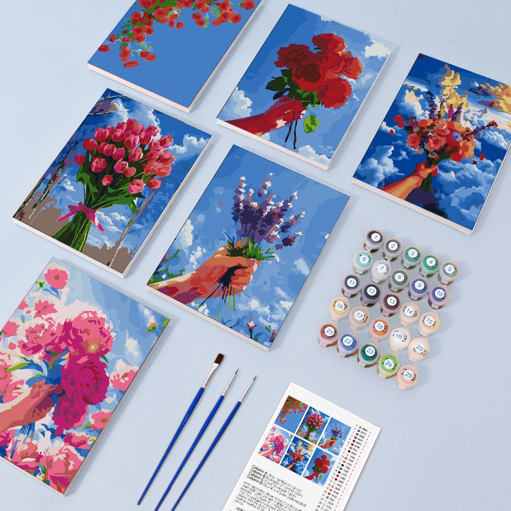 Held in Bloom - Mini Paint by Numbers Kit (6 Pieces) paint by numbers kit