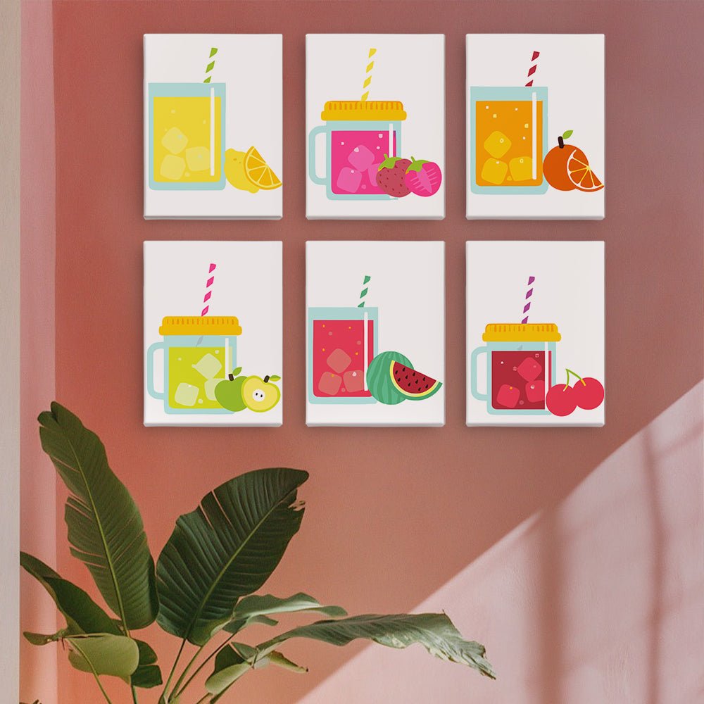 Sunny Sip Collection - Mini Paint by Numbers Kit (6 Pieces) paint by numbers kit