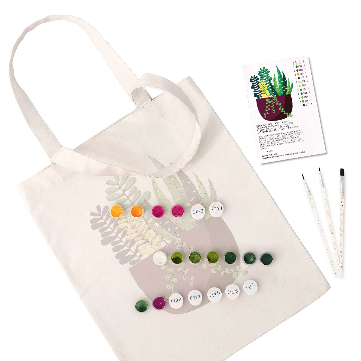 Urban Plant Carry Bag paint by numbers kit