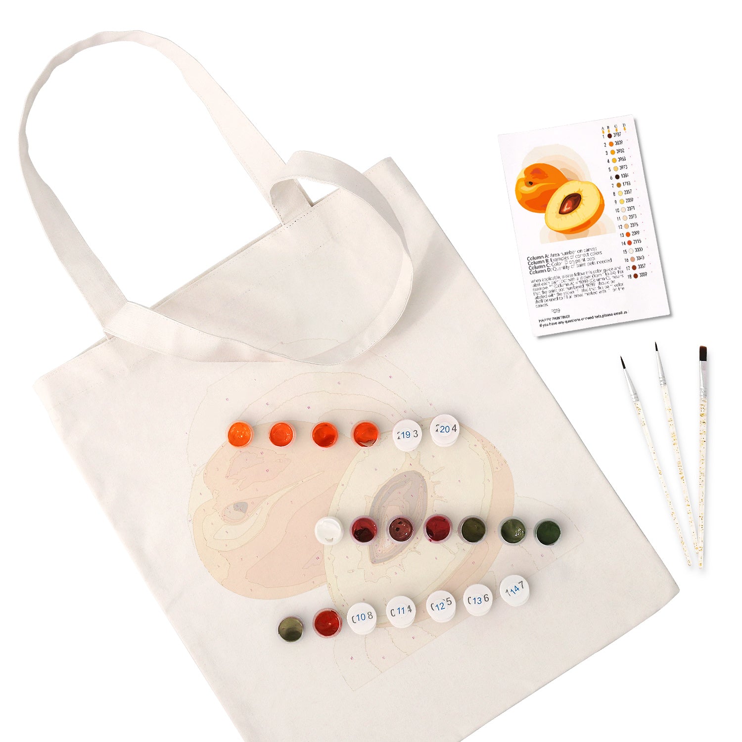 Apricot Glow Carry Bag paint by numbers kit